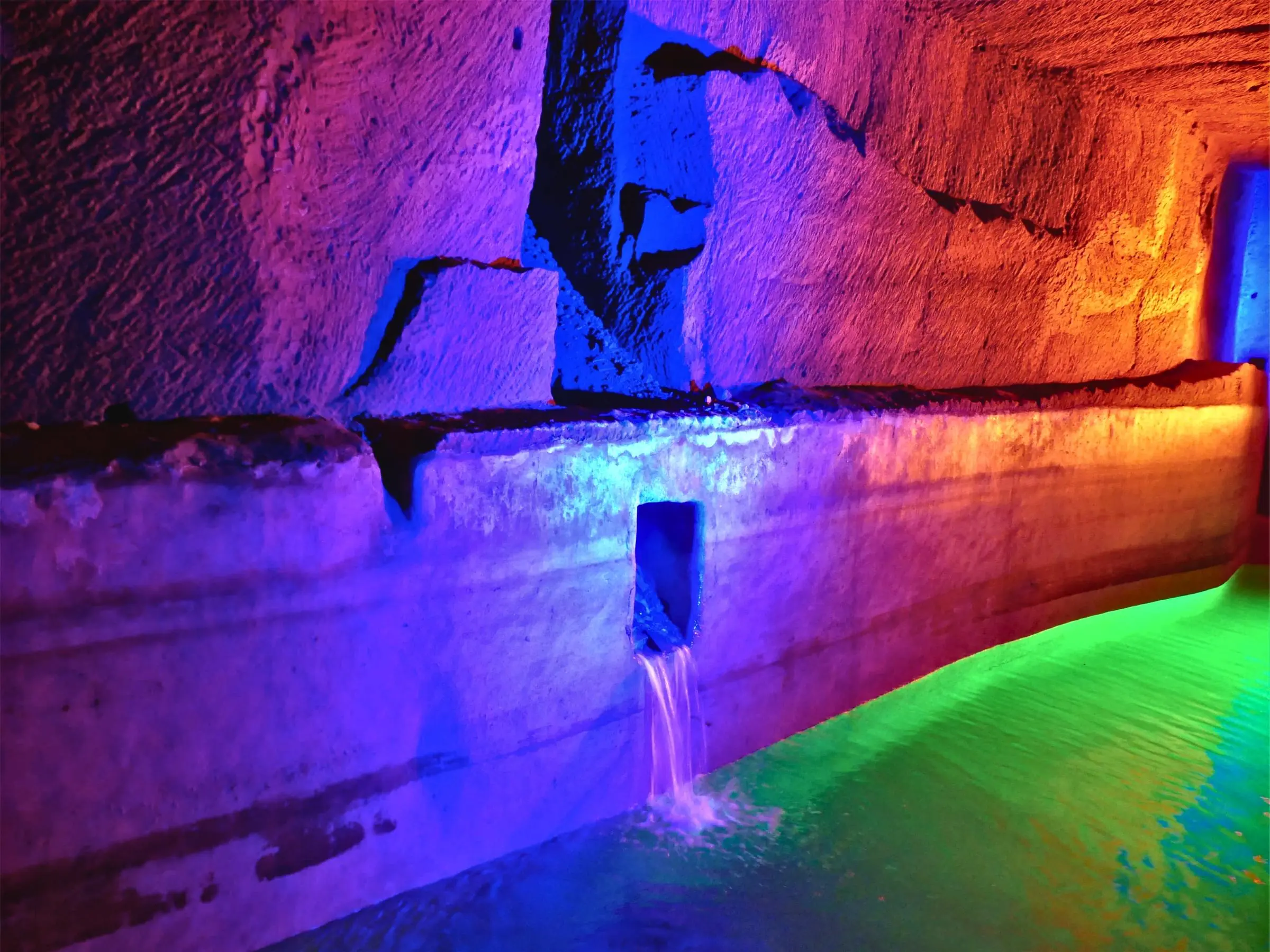 Lapis Water Museum Aqueduct Illuminated underground aqueduct at the Lapis Water Museum in Naples